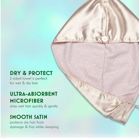 Wicked Glinda Self-Care Collection: Satin Sleep Set, Hair Towel, Spa Headband - Picture 11 of 16